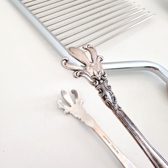 GORHAM STERLING SILVER CHANTILLY CAKE BREAKER TONGS CAKE PIE SERVER SET OF 3 - Picture 5 of 8